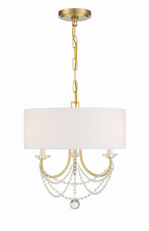 Crystorama - DEL-90803-AG - Three Light Mini Chandelier - Delilah - Aged Brass