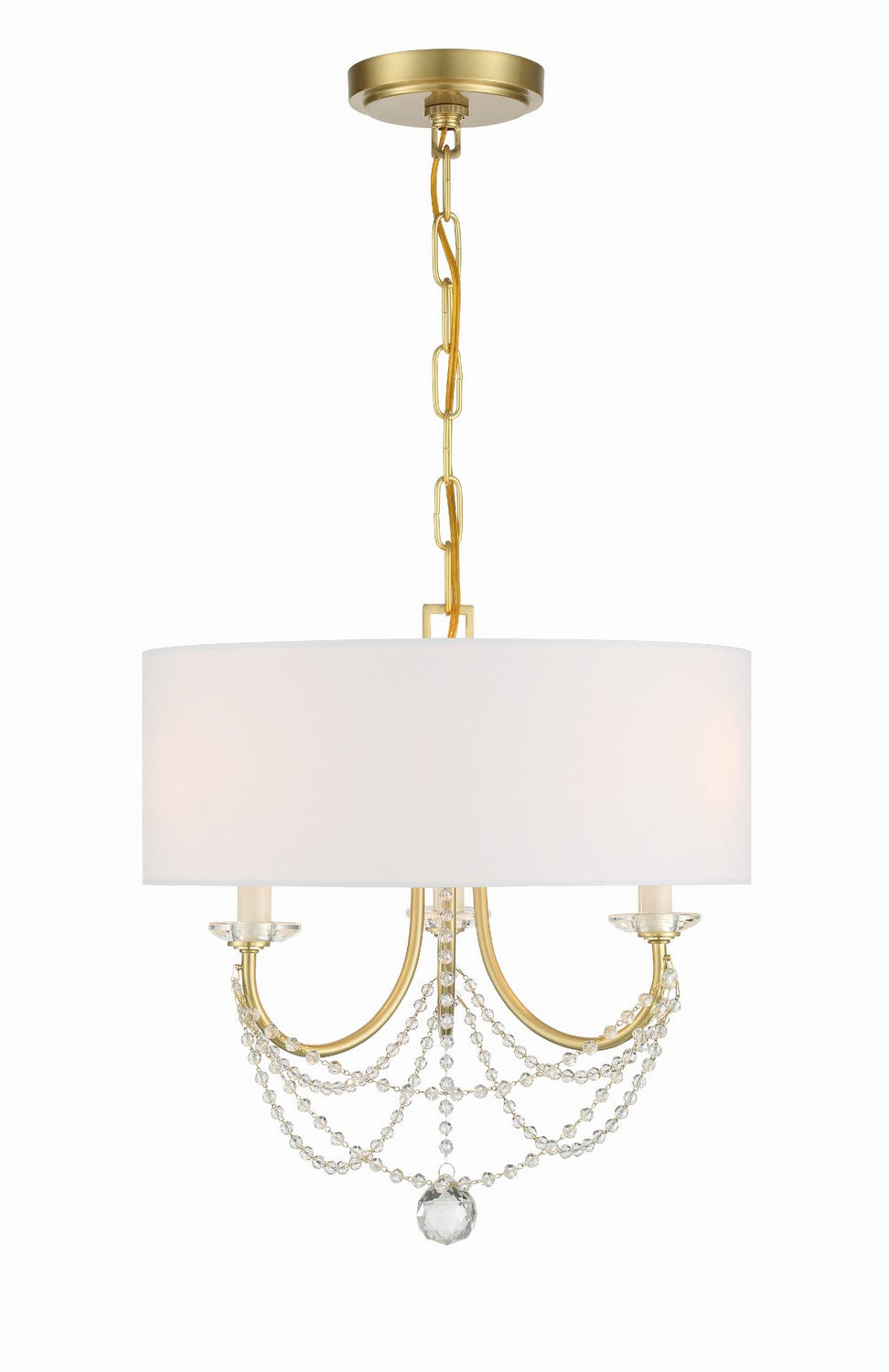 Crystorama - DEL-90803-AG - Three Light Mini Chandelier - Delilah - Aged Brass