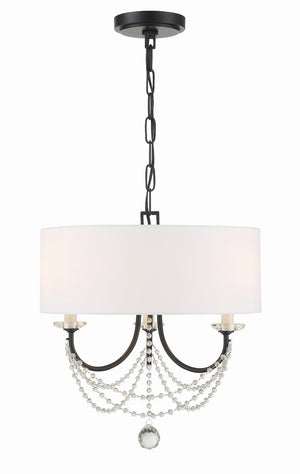 Crystorama - DEL-90803-MK - Three Light Mini Chandelier - Delilah - Matte Black