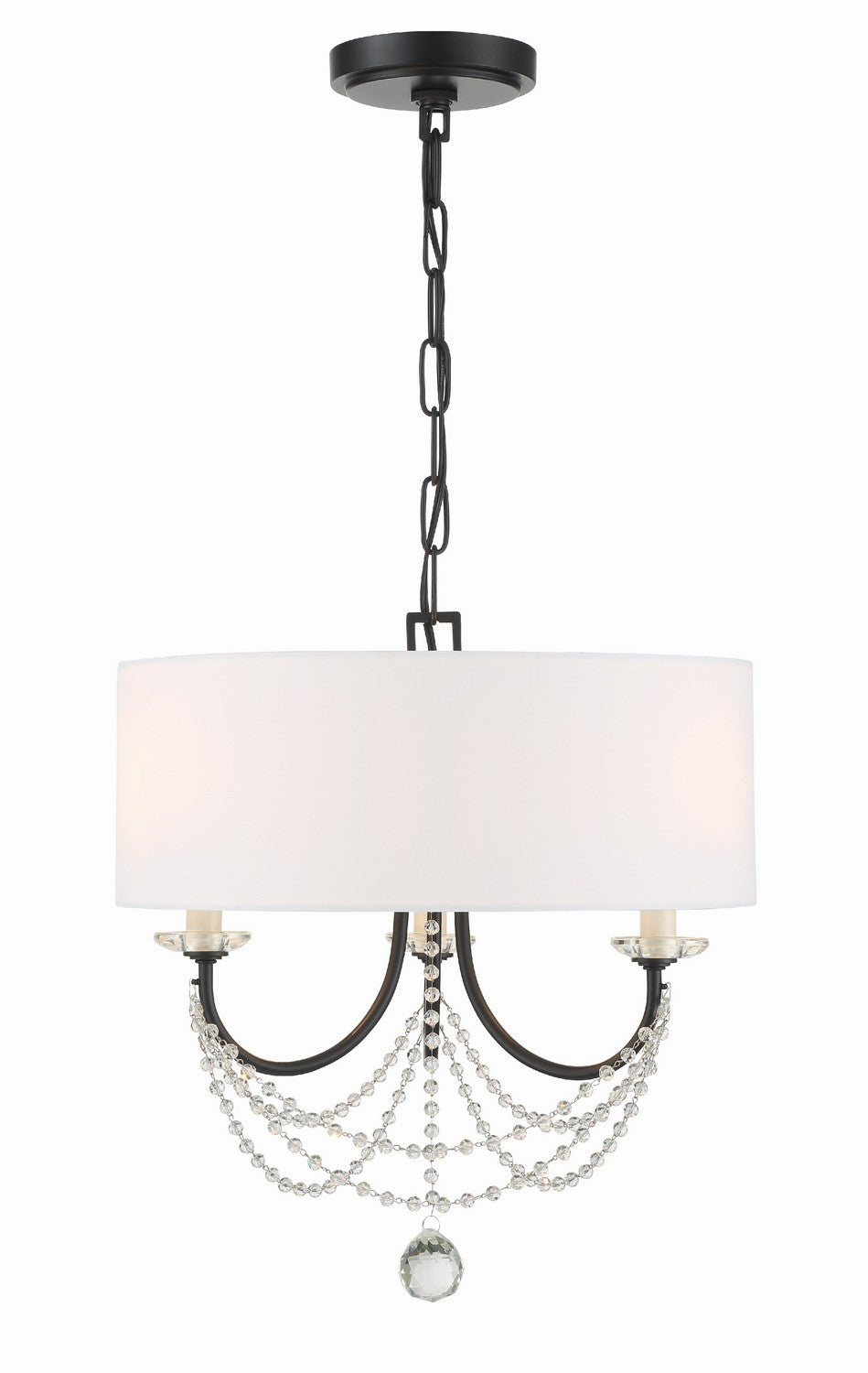 Crystorama - DEL-90803-MK - Three Light Mini Chandelier - Delilah - Matte Black