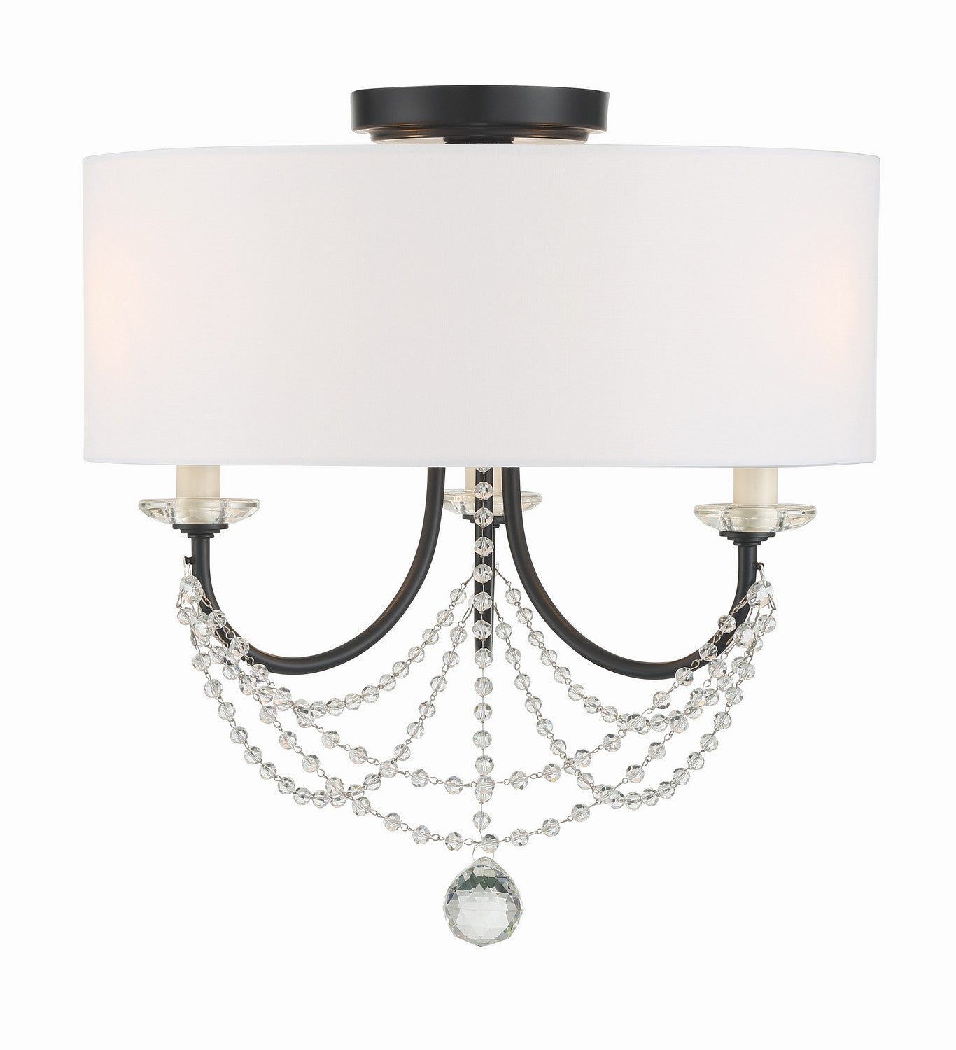 Crystorama - DEL-90803-MK_CEILING - Three Light Semi Flush Mount - Delilah - Matte Black