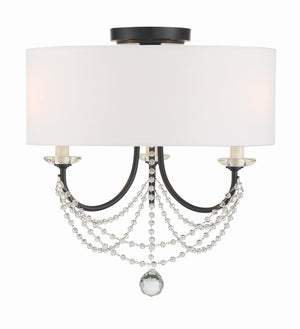 Crystorama - DEL-90803-MK_CEILING - Three Light Semi Flush Mount - Delilah - Matte Black