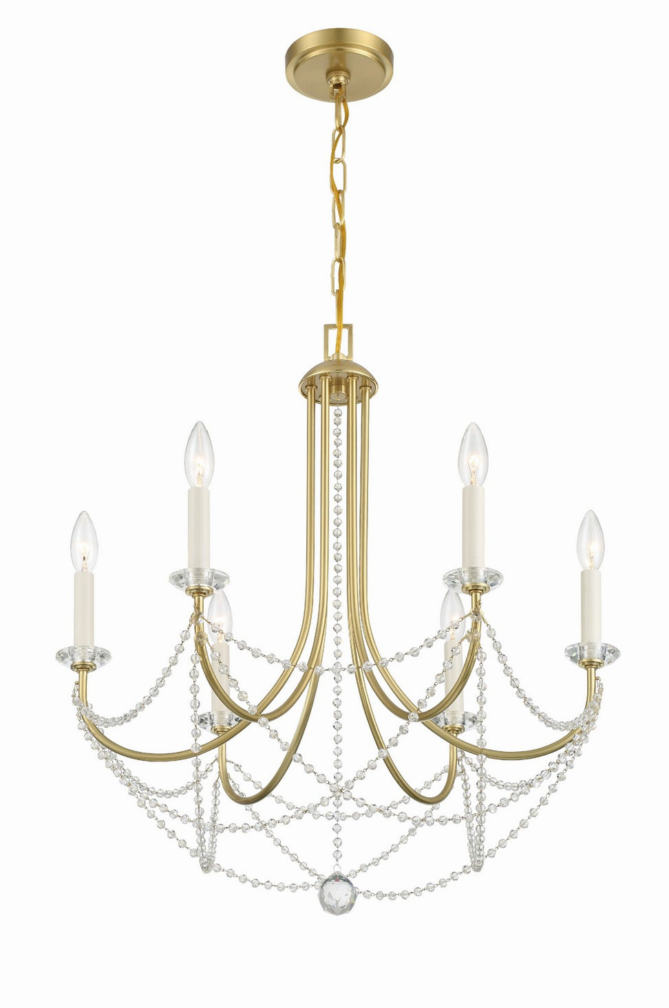 Crystorama - DEL-90806-AG - Six Light Chandelier - Delilah - Aged Brass