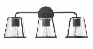 Crystorama - FUL-913-BK-CL - Three Light Bath - Fulton - Black