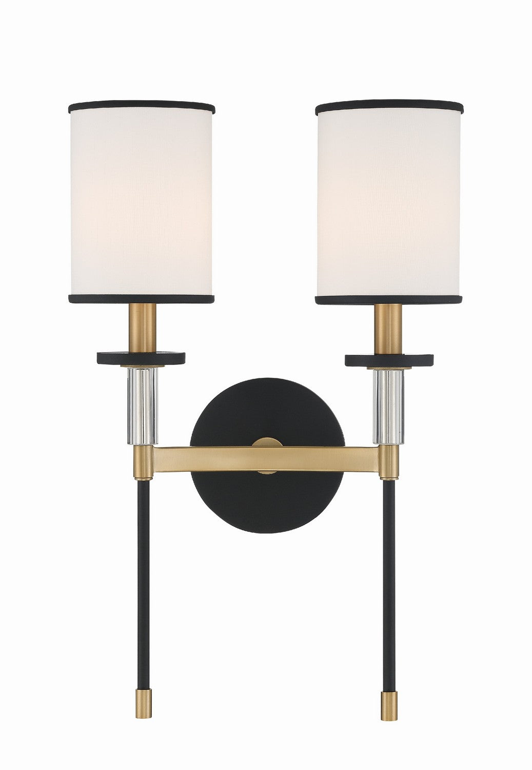 Crystorama - HAT-472-BF-VG - Two Light Wall Sconce - Hatfield - Black Forged + Vibrant Gold