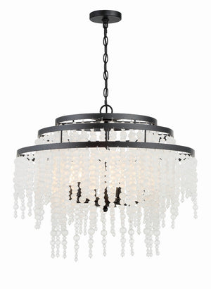 Crystorama - POP-A5076-MK-FR - Six Light Chandelier - Poppy - Matte Black