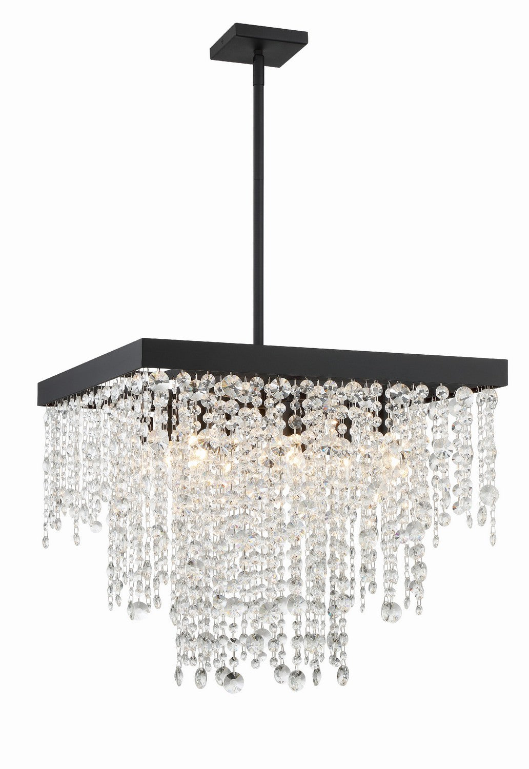 Crystorama - WIN-618-BF-CL-MWP - Eight Light Chandelier - Winham - Black Forged