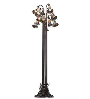 Meyda Tiffany - 10280 - 12 Light Floor Lamp - Stained Glass Pond Lily - Mahogany Bronze