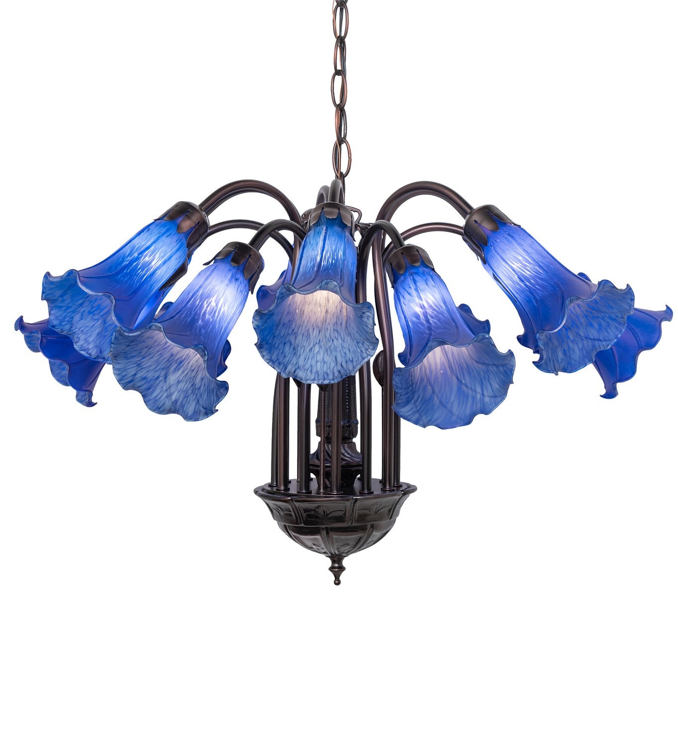 Meyda Tiffany - 10336 - 12 Light Chandelier - Blue - Mahogany Bronze