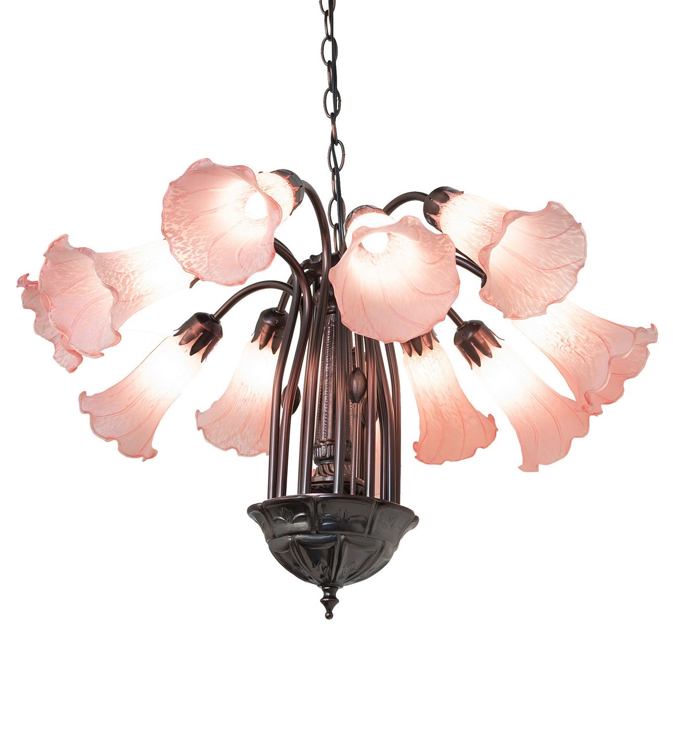 Meyda Tiffany - 147292 - 12 Light Chandelier - Pink - Mahogany Bronze