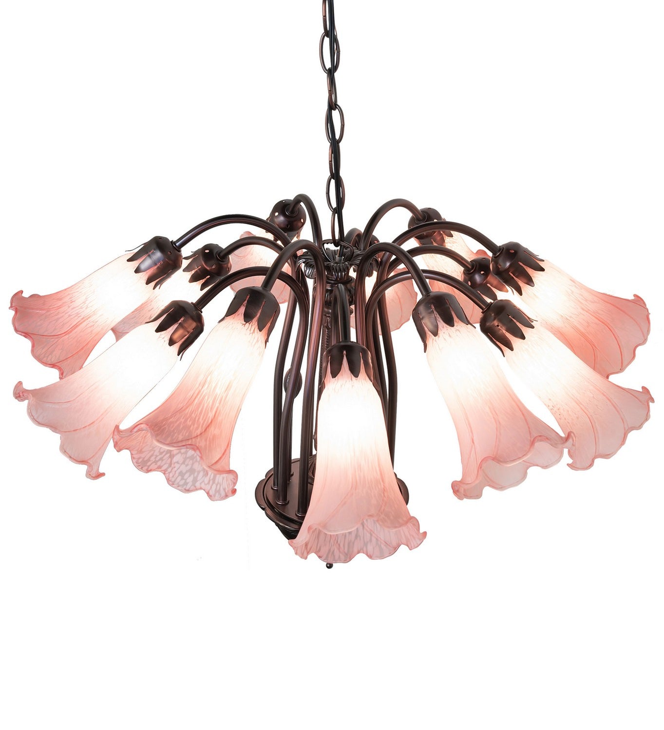 Meyda Tiffany - 147292 - 12 Light Chandelier - Pink - Mahogany Bronze