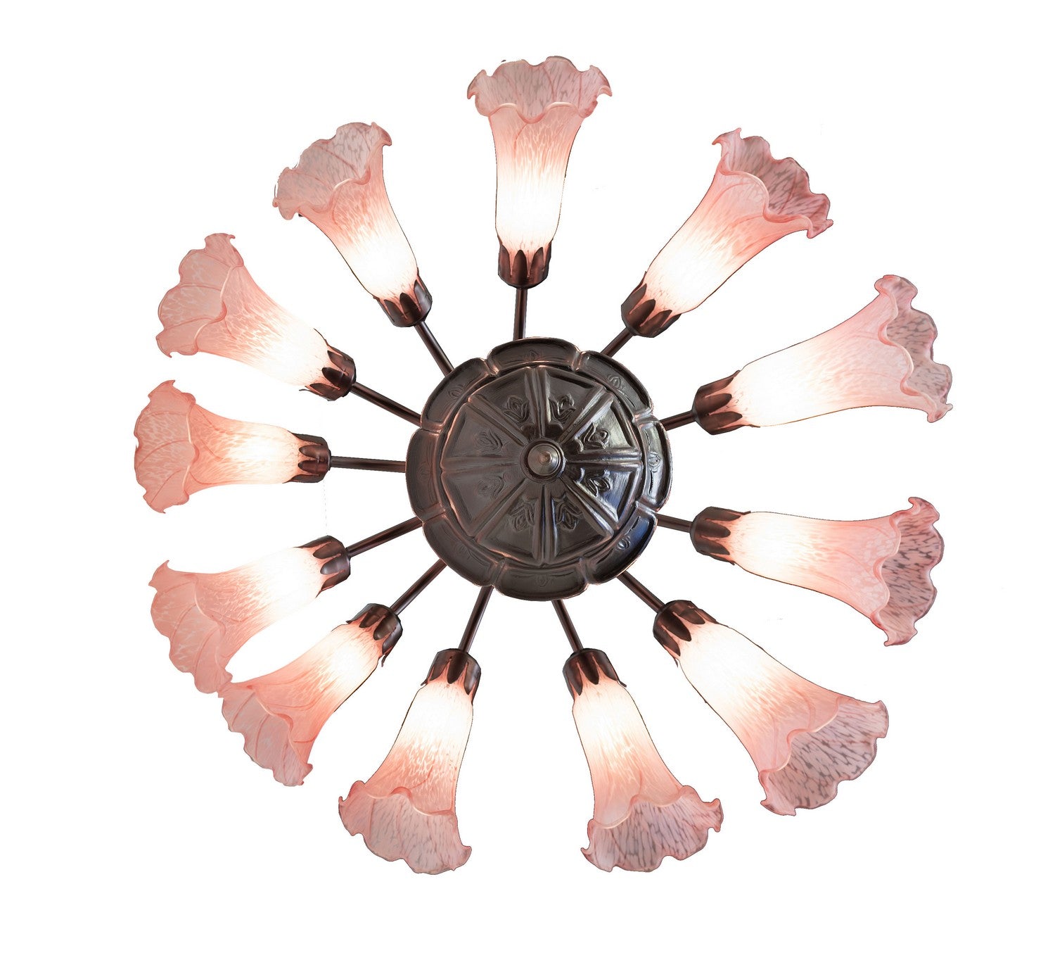 Meyda Tiffany - 147292 - 12 Light Chandelier - Pink - Mahogany Bronze