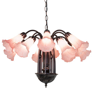 Meyda Tiffany - 147292 - 12 Light Chandelier - Pink - Mahogany Bronze