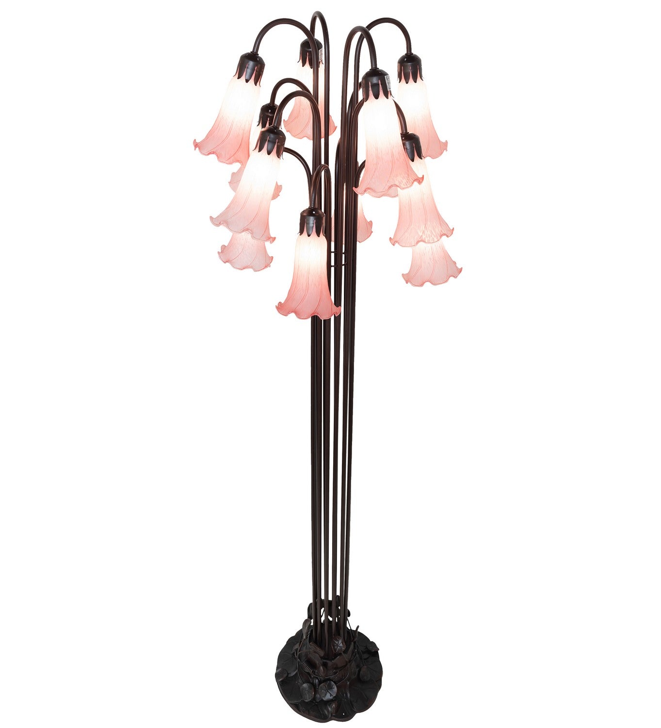 Meyda Tiffany - 15870 - 12 Light Floor Lamp - Pink - Mahogany Bronze