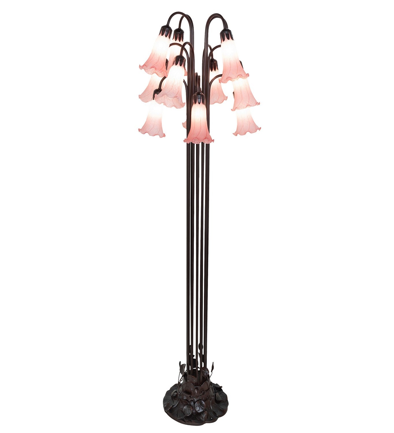 Meyda Tiffany - 15870 - 12 Light Floor Lamp - Pink - Mahogany Bronze