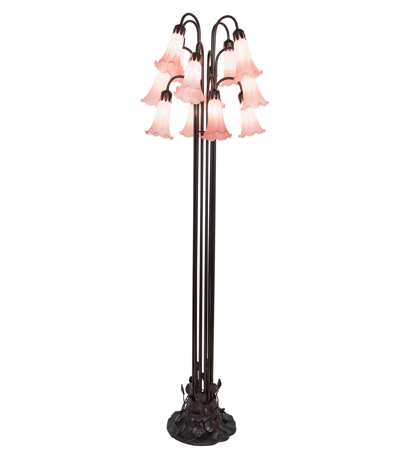 Meyda Tiffany - 15870 - 12 Light Floor Lamp - Pink - Mahogany Bronze