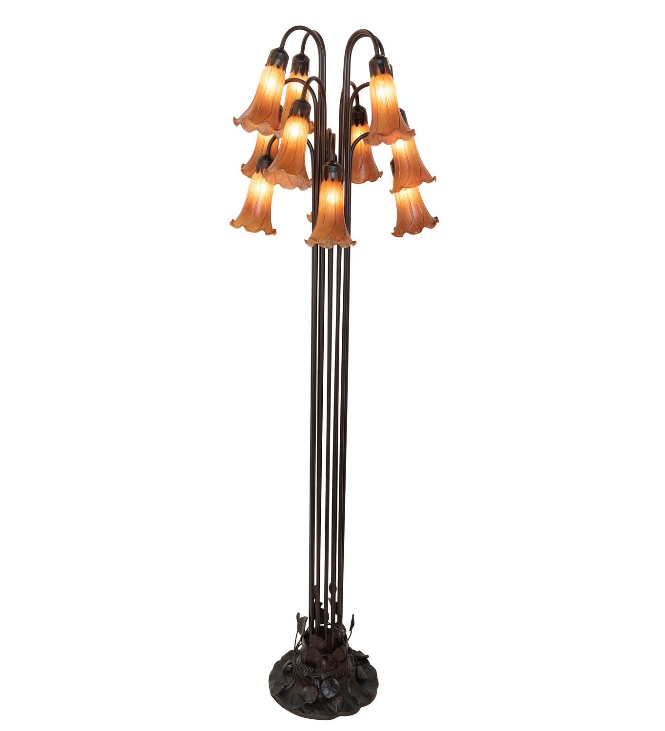 Meyda Tiffany - 15874 - 12 Light Floor Lamp - Amber - Mahogany Bronze