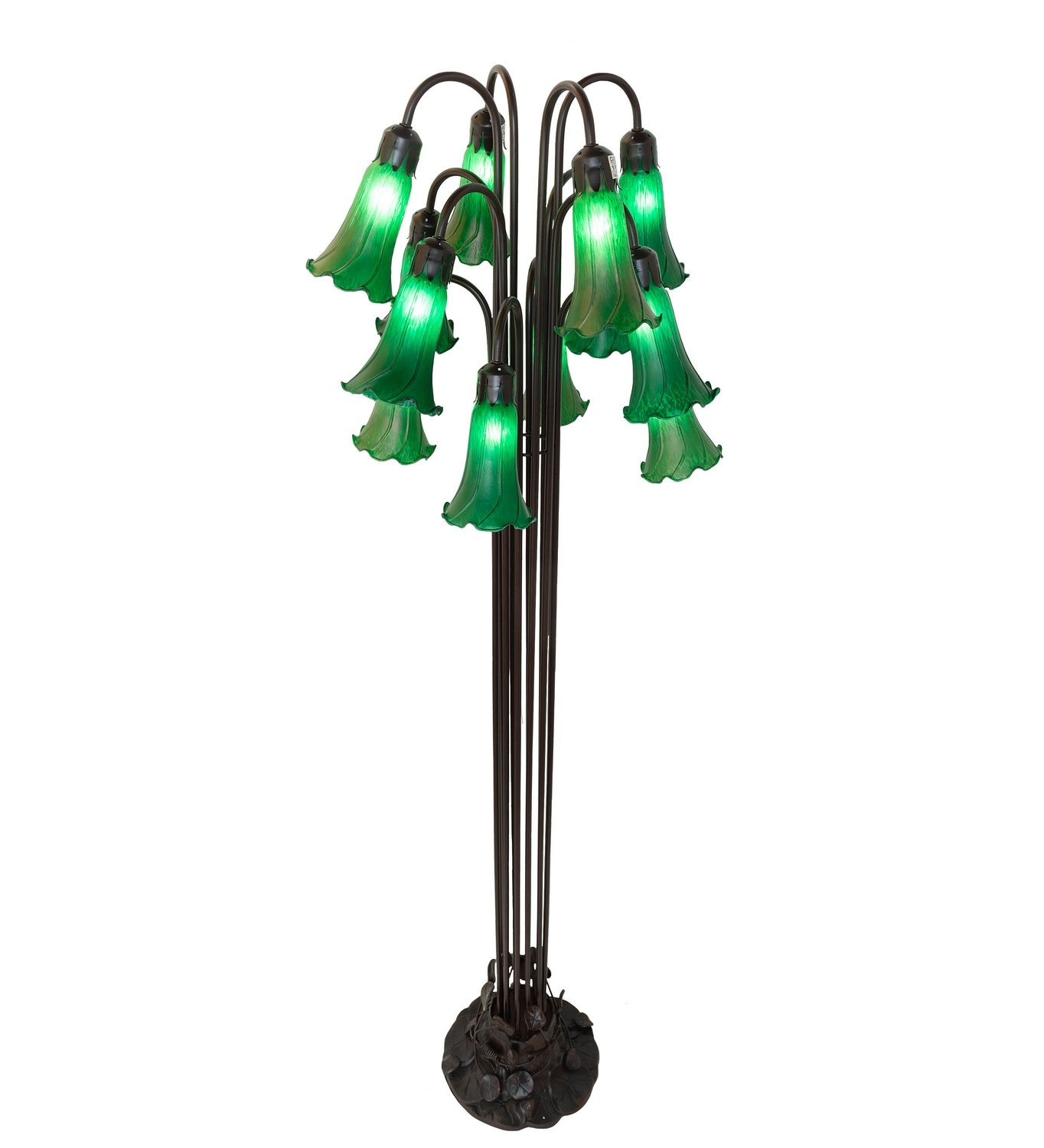 Meyda Tiffany - 15881 - 12 Light Floor Lamp - Green - Mahogany Bronze