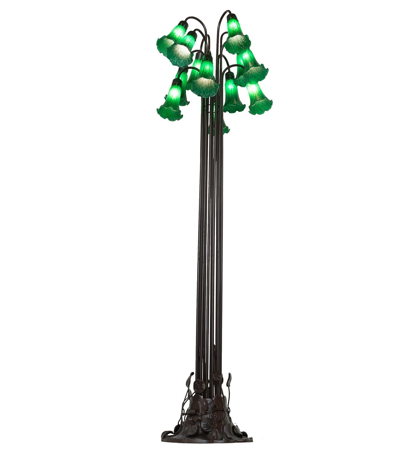 Meyda Tiffany - 15881 - 12 Light Floor Lamp - Green - Mahogany Bronze