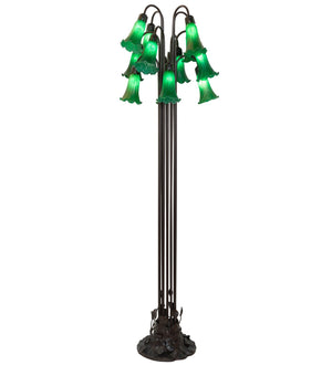 Meyda Tiffany - 15881 - 12 Light Floor Lamp - Green - Mahogany Bronze