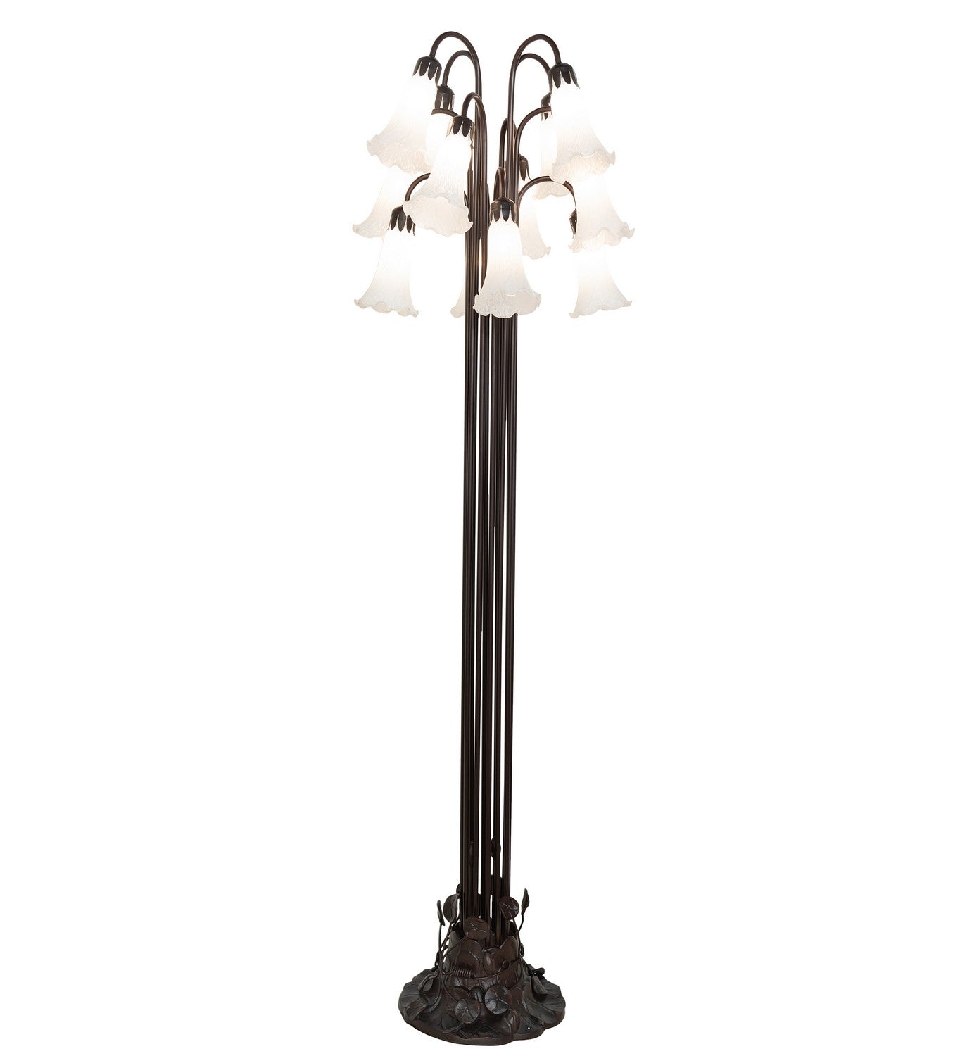 Meyda Tiffany - 15889 - 12 Light Floor Lamp - White - Mahogany Bronze