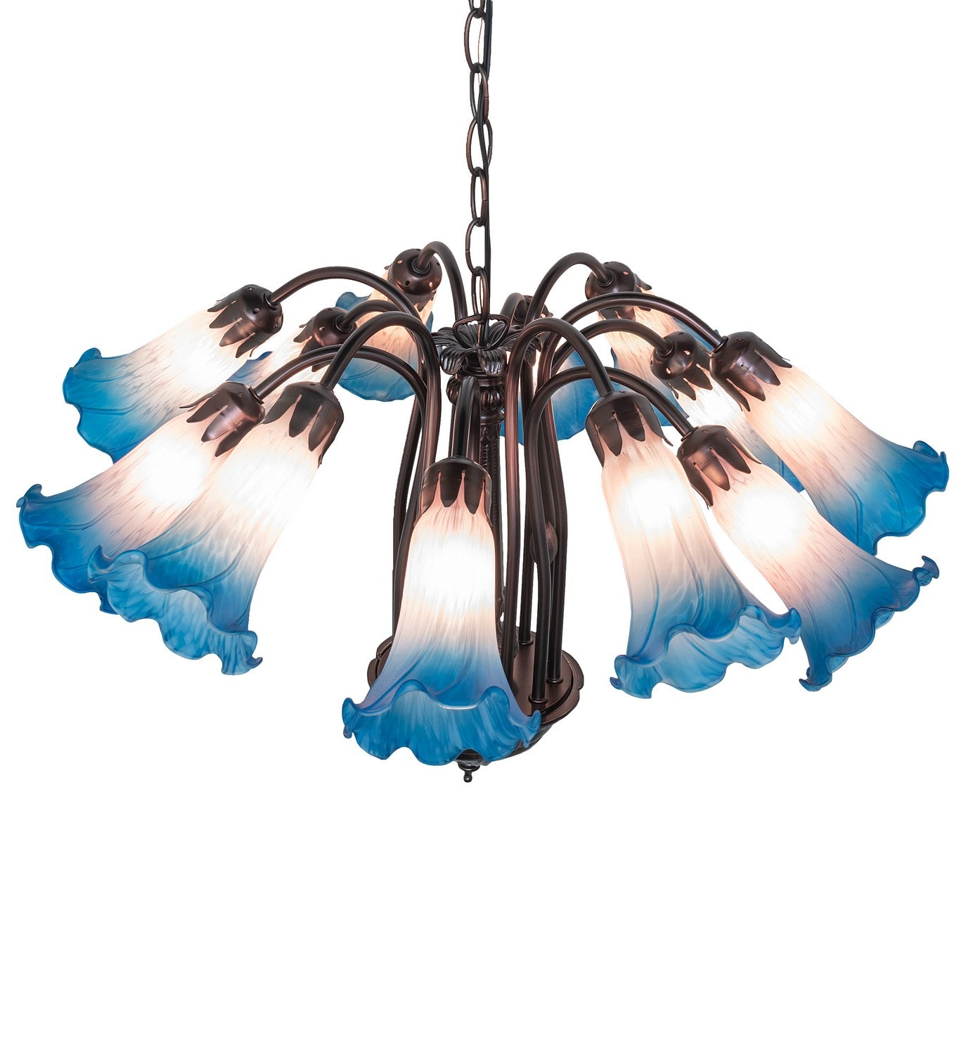 Meyda Tiffany - 16095 - 12 Light Chandelier - Pink/Blue - Mahogany Bronze