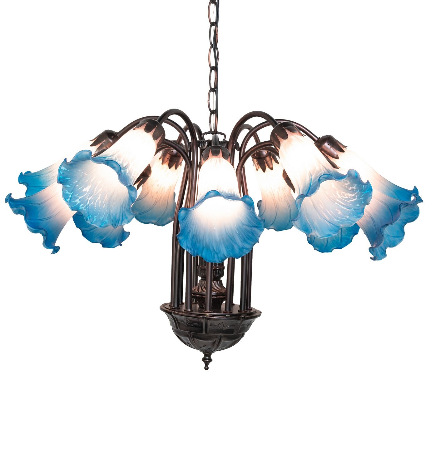 Meyda Tiffany - 16095 - 12 Light Chandelier - Pink/Blue - Mahogany Bronze