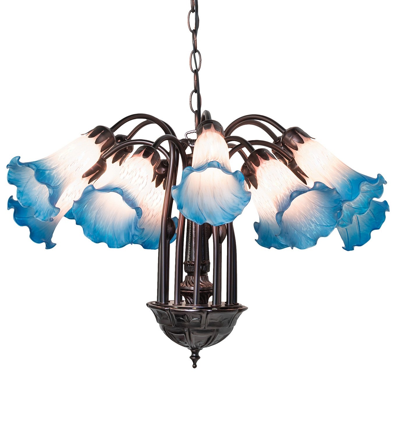 Meyda Tiffany - 16095 - 12 Light Chandelier - Pink/Blue - Mahogany Bronze