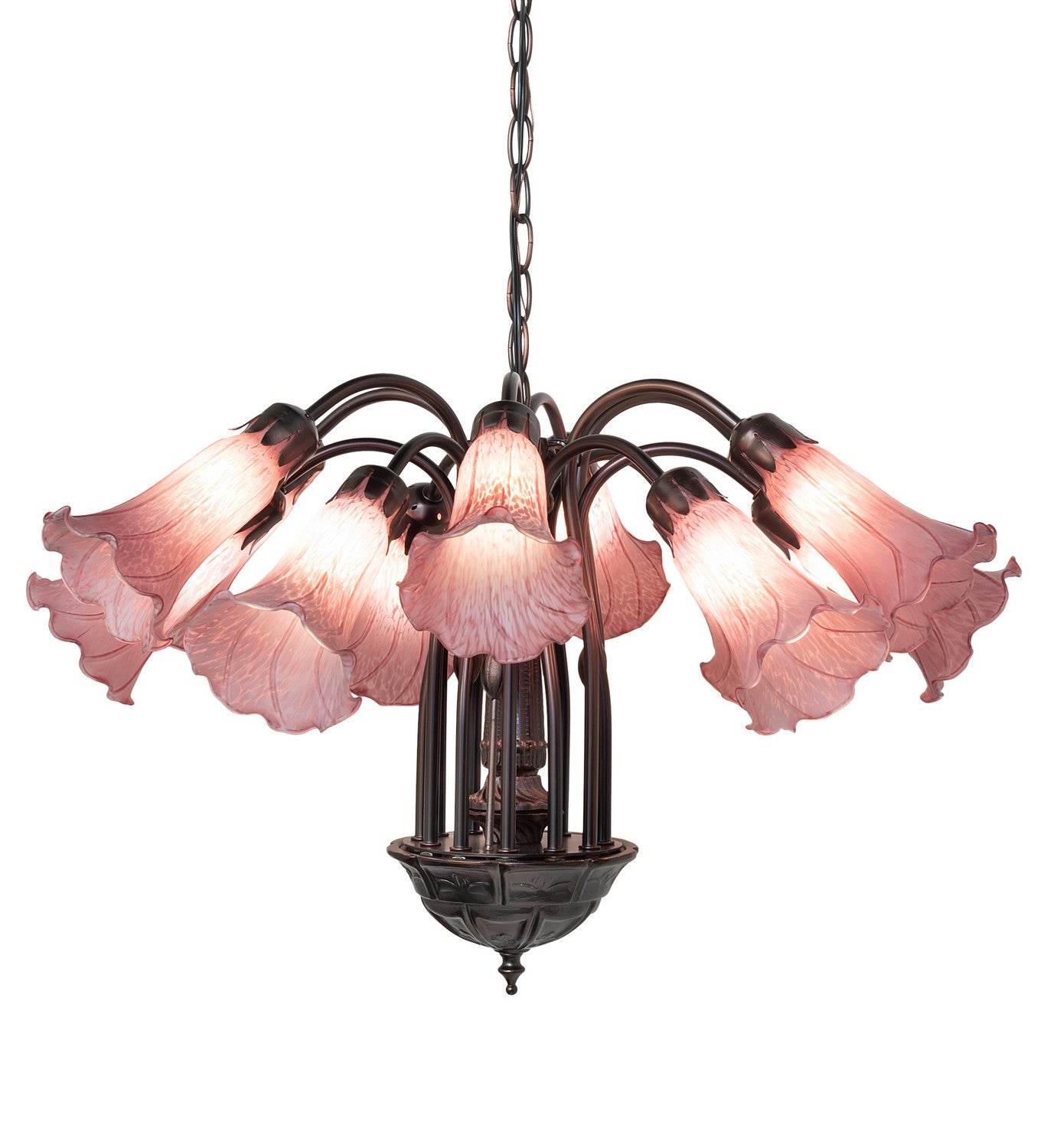 Meyda Tiffany - 16115 - 12 Light Chandelier - Lavender - Mahogany Bronze