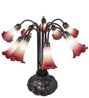 Meyda Tiffany - 185081 - Ten Light Table Lamp - Seafoam/Cranberry - Mahogany Bronze