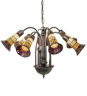 Meyda Tiffany - 251574 - 12 Light Chandelier - Stained Glass Pond Lily - Mahogany Bronze