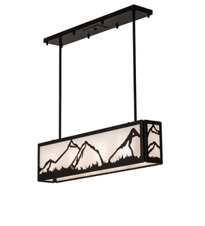 Meyda Tiffany - 257743 - Four Light Pendant - Mountain Range - Solar Black