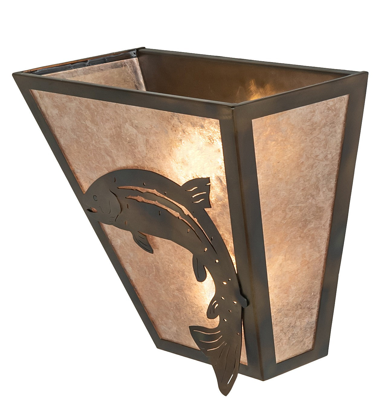 Meyda Tiffany - 258986 - Two Light Wall Sconce - Leaping Trout - Light Burnished Antique Copper