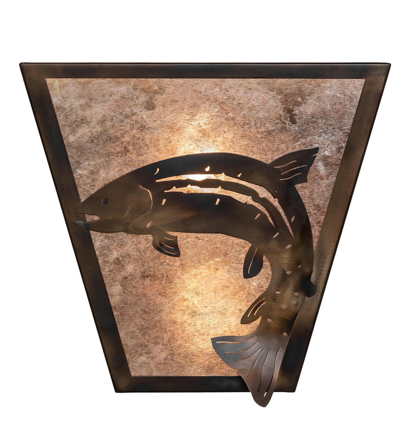 Meyda Tiffany - 258986 - Two Light Wall Sconce - Leaping Trout - Light Burnished Antique Copper