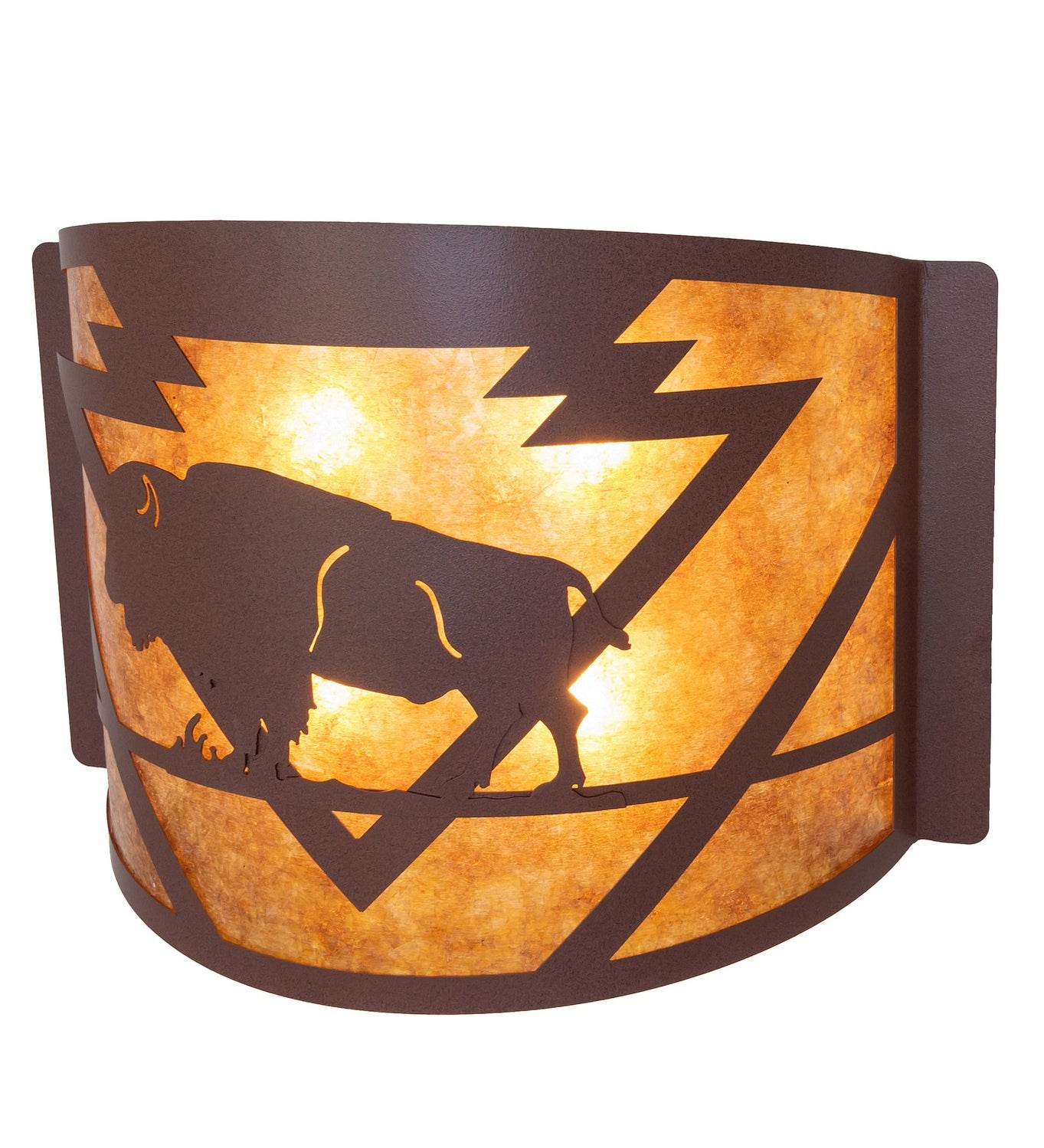 Meyda Tiffany - 259241 - Four Light Wall Sconce - Lone Buffalo - Rust