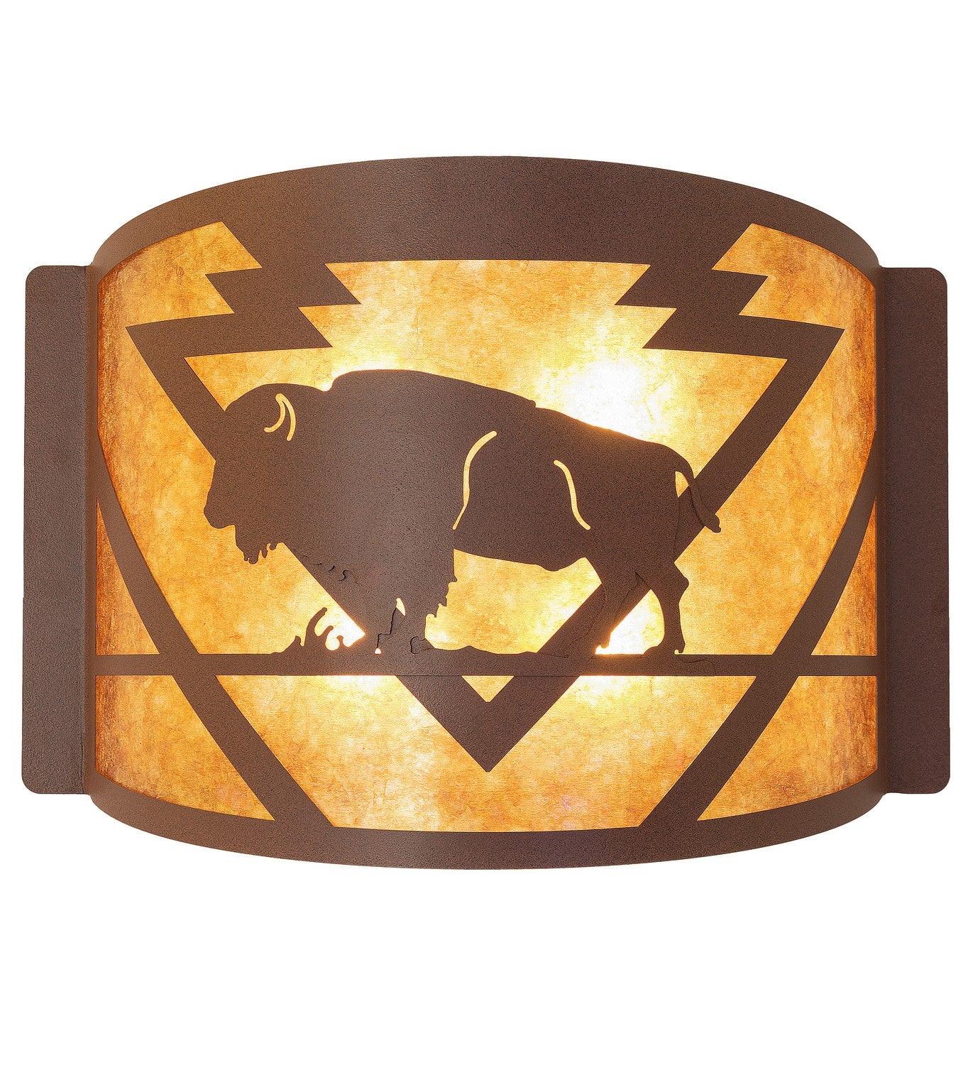 Meyda Tiffany - 259241 - Four Light Wall Sconce - Lone Buffalo - Rust