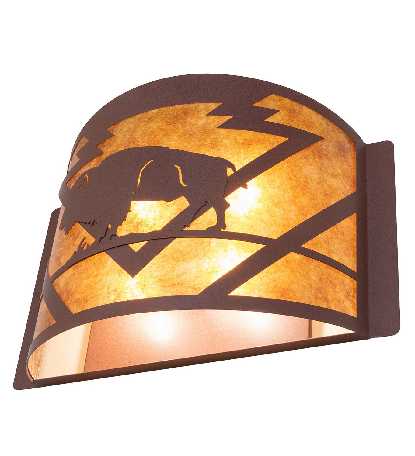 Meyda Tiffany - 259241 - Four Light Wall Sconce - Lone Buffalo - Rust