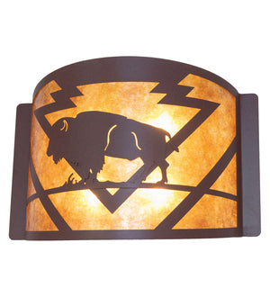 Meyda Tiffany - 259241 - Four Light Wall Sconce - Lone Buffalo - Rust