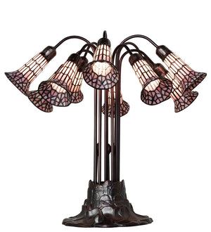 Meyda Tiffany - 261671 - Ten Light Table Lamp - Stained Glass Pond Lily - Mahogany Bronze