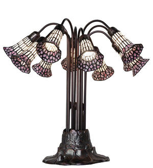 Meyda Tiffany - 261672 - Ten Light Table Lamp - Stained Glass Pond Lily - Mahogany Bronze