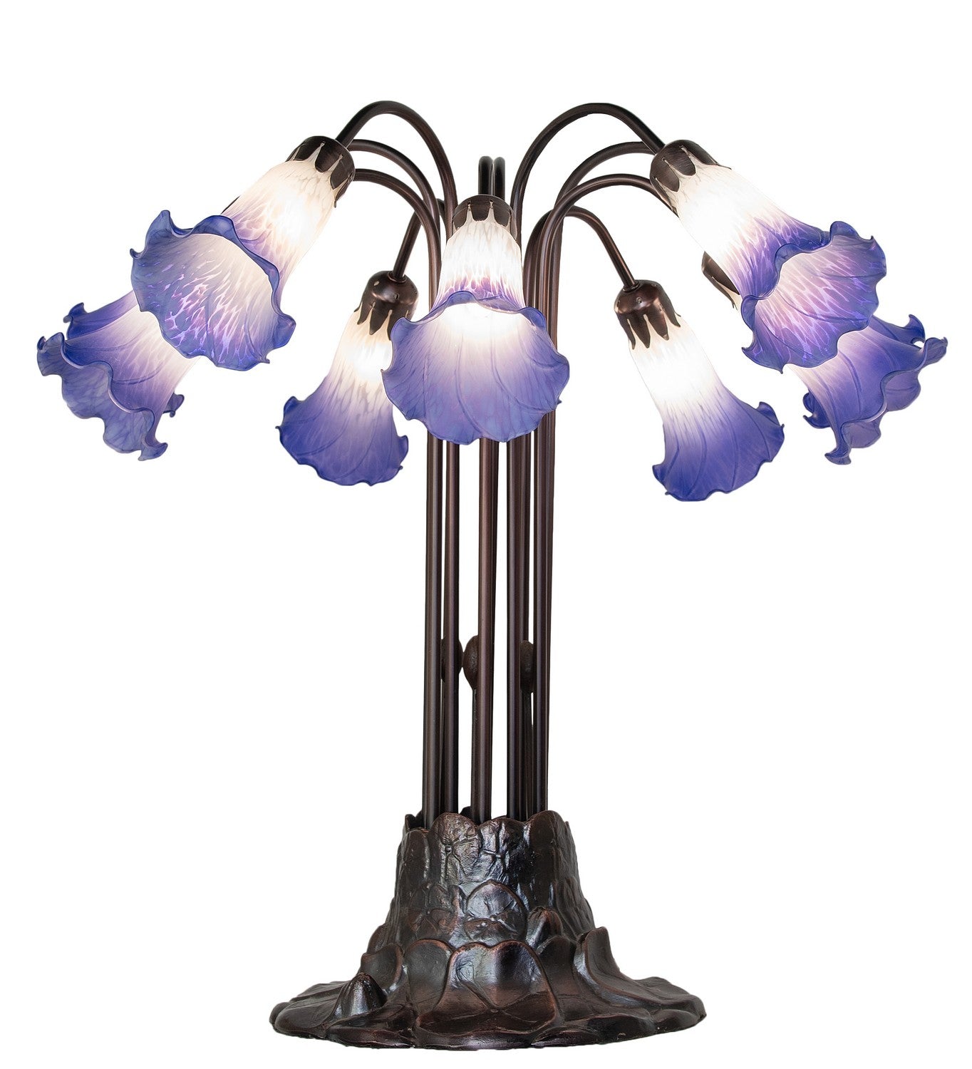 Meyda Tiffany - 261674 - Ten Light Table Lamp - Blue/White - Mahogany Bronze