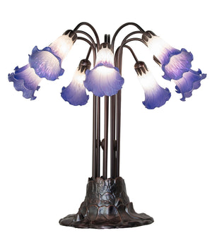 Meyda Tiffany - 261674 - Ten Light Table Lamp - Blue/White - Mahogany Bronze