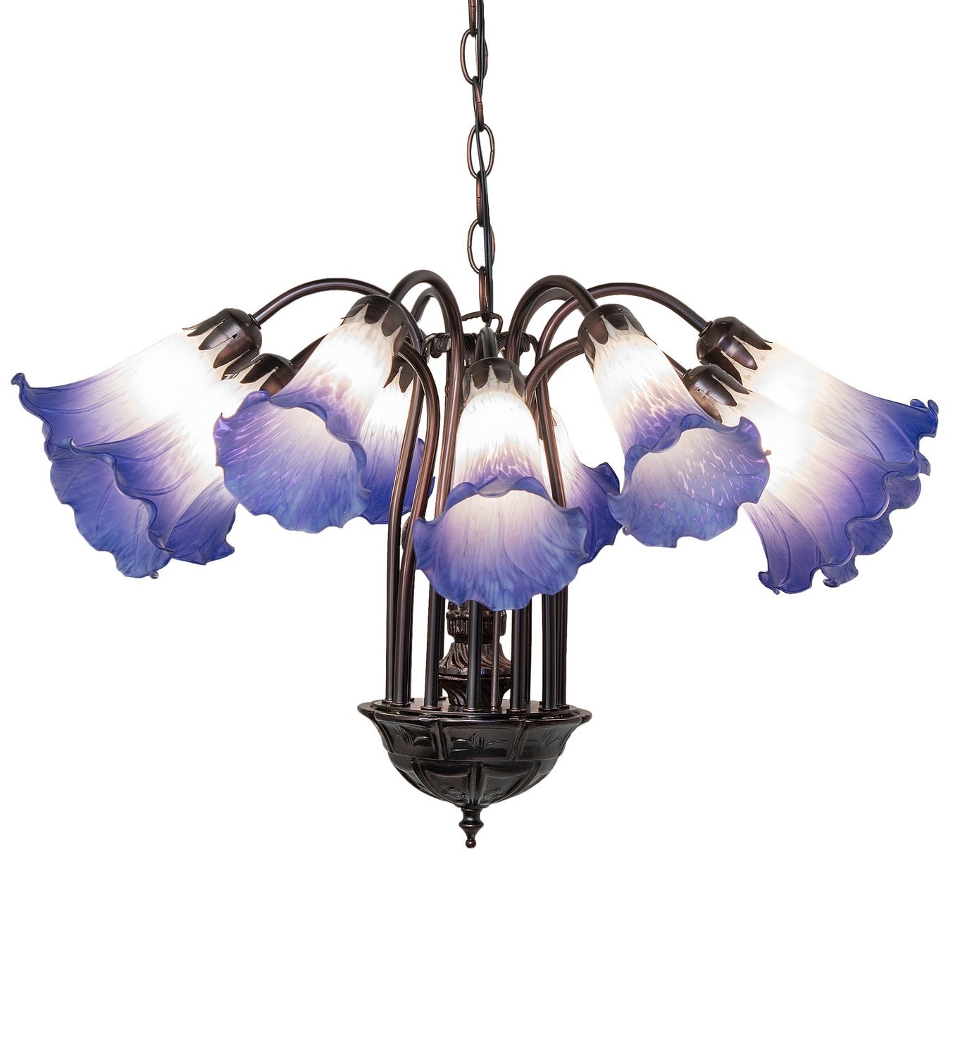 Meyda Tiffany - 261736 - 12 Light Chandelier - Blue/White - Mahogany Bronze