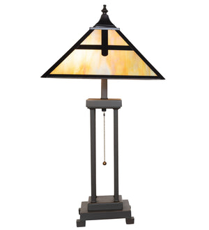 Meyda Tiffany - 262041 - Two Light Table Lamp - Cross Mission - Mahogany Bronze