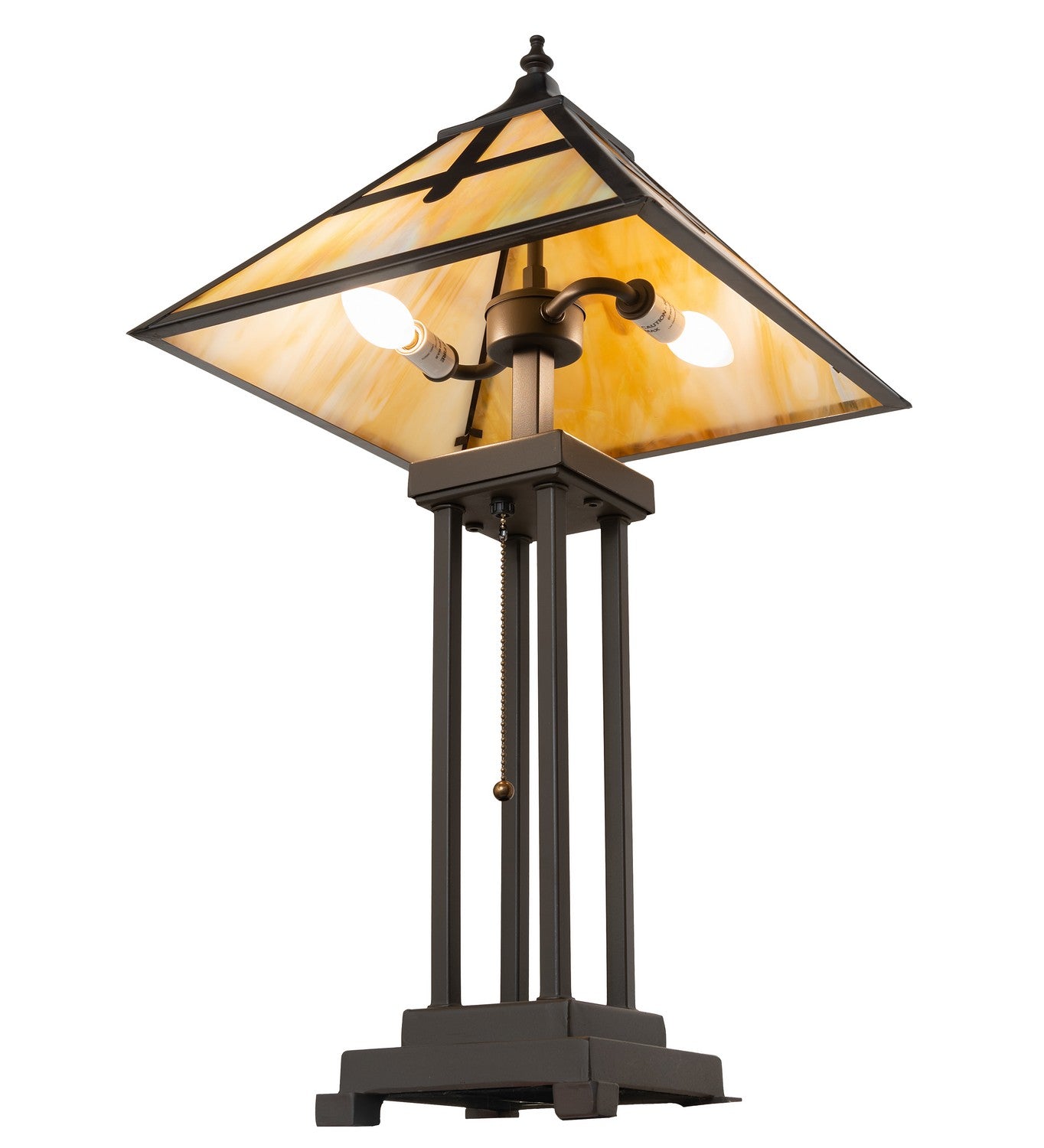 Meyda Tiffany - 262041 - Two Light Table Lamp - Cross Mission - Mahogany Bronze