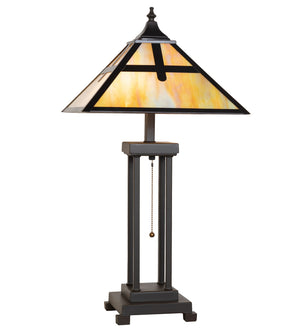 Meyda Tiffany - 262041 - Two Light Table Lamp - Cross Mission - Mahogany Bronze