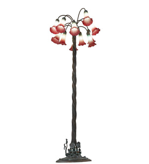 Meyda Tiffany - 262109 - 12 Light Floor Lamp - Pink/White - Bronze