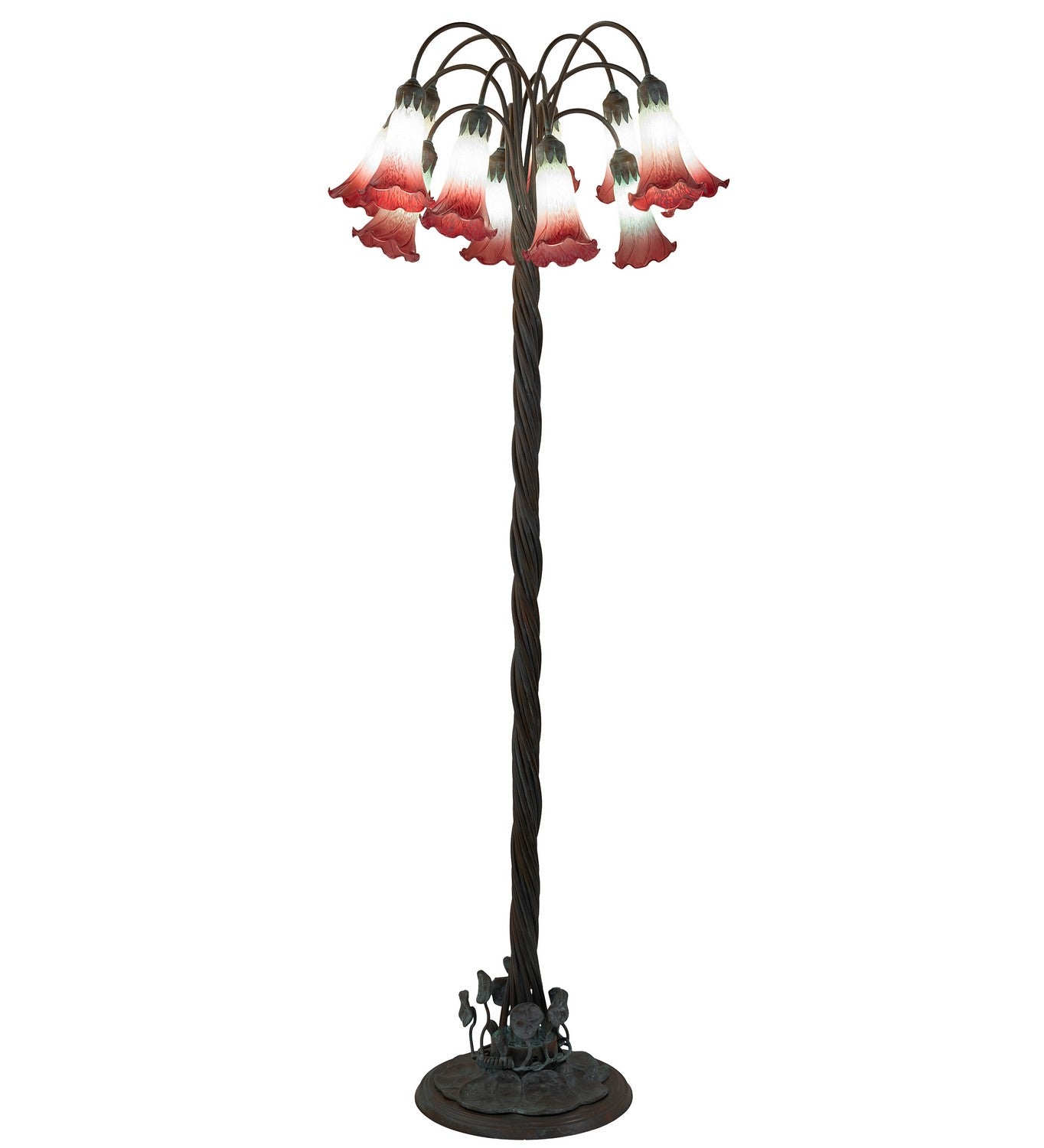 Meyda Tiffany - 262109 - 12 Light Floor Lamp - Pink/White - Bronze