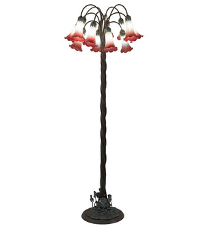 Meyda Tiffany - 262109 - 12 Light Floor Lamp - Pink/White - Bronze