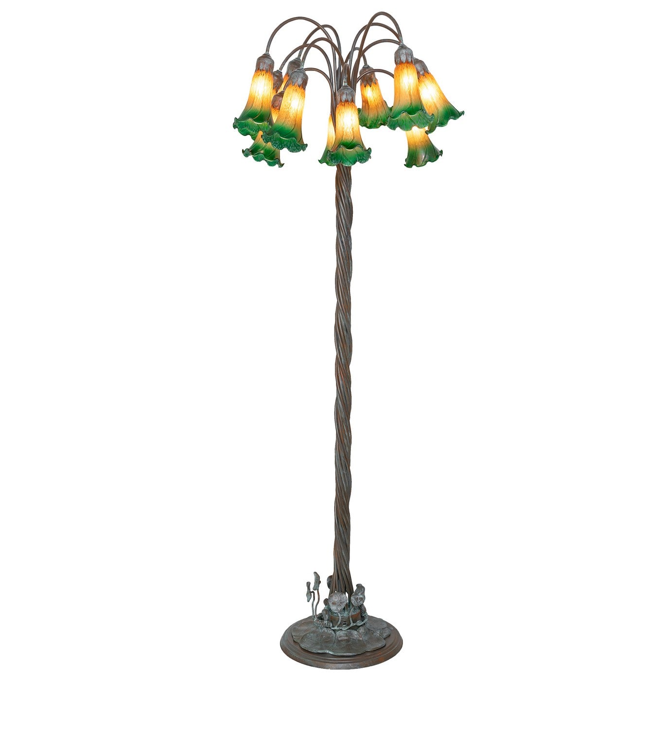 Meyda Tiffany - 262111 - 12 Light Floor Lamp - Amber/Green - Bronze